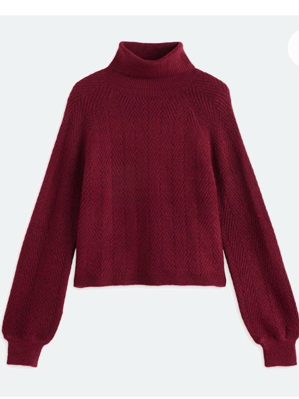 Love Ellie Balloon-Sleeve Sweater in Burgundy